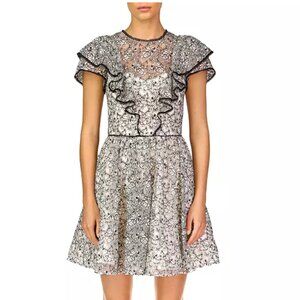 NWT ML Monique Lhuillier Flutter Sleeve Mini Dress